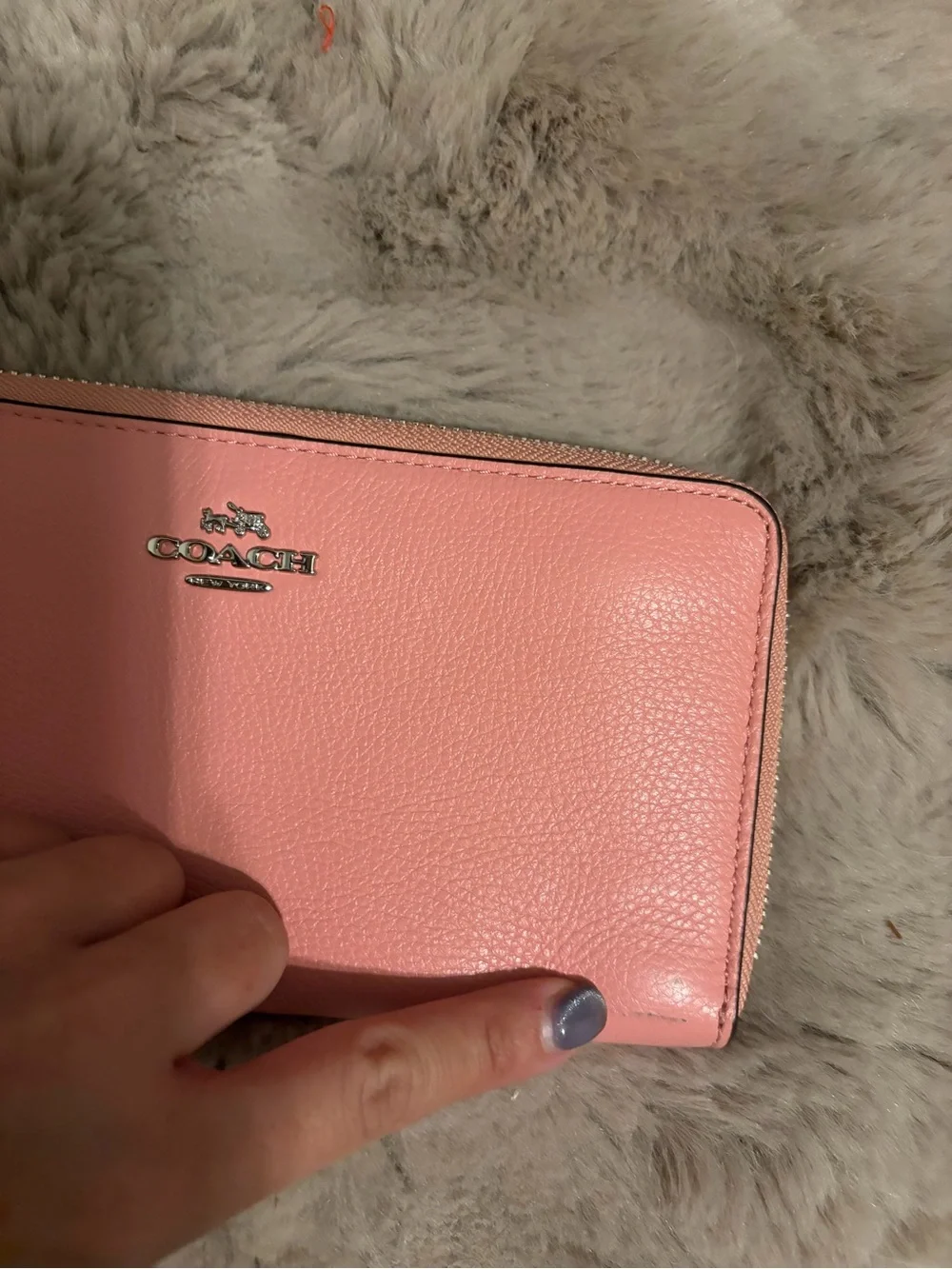 COACH Pink Pebbled Leather Wallet